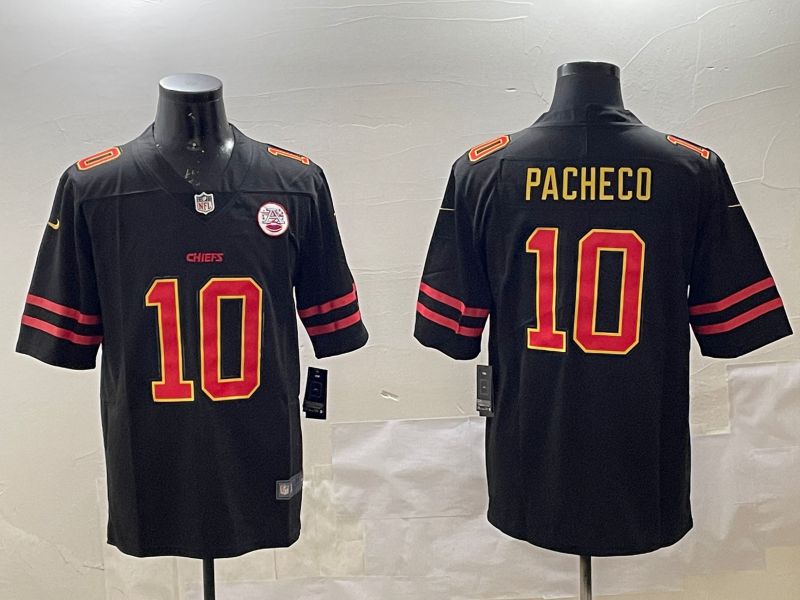 Men Kansas City Chiefs #10 Pacheco Black 2025 Nike Vapor Limited NFL Jersey style 5